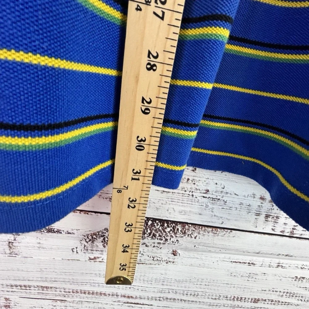 Vintage 90s Empire Bigland Polo Shirt XXL 2XL Blue Striped Skater Grunge Street